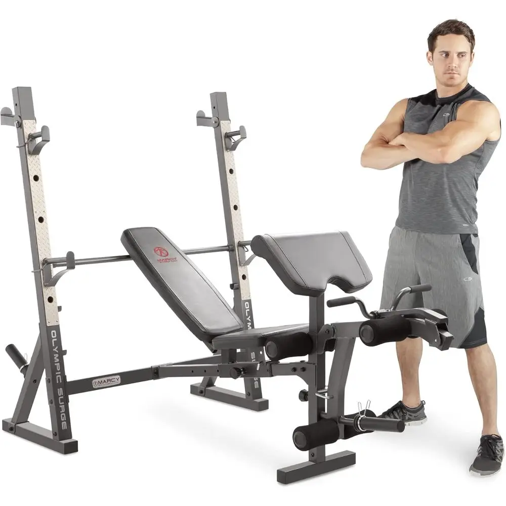 Compact Home Gym with Preacher Curl and Weight Storage, White/Black
Compact Home Gym with Preacher Curl and Weight Storage, White/Black