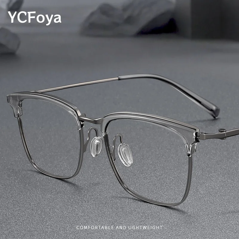 YCFoya Fashion Ultra-light TR90 Eyewear Men Retro Square Pure Titanium Optical Prescription Eyeglasses Frame Men's 26026
YCFoya Fashion Ultra-light TR90 Eyewear Men Retro Square Pure Titanium Optical Prescription Eyeglasses Frame Men's 26026