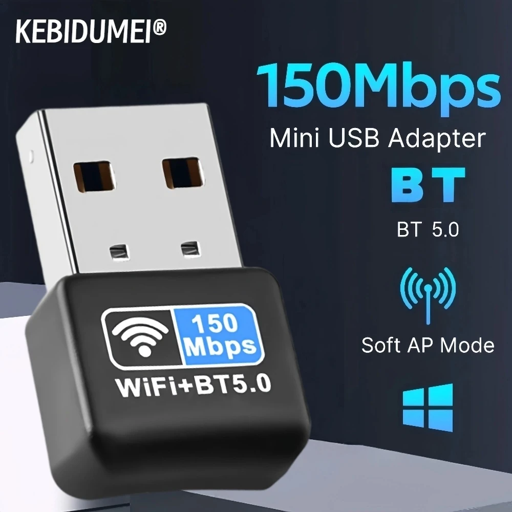 150Mbps USB WiFi Adapter For Bluetooth 5.0 Dual Band 2.4G WiFi Dongle 802.11ac Mini Wireless Computer Network Card Receiver
150Mbps USB WiFi Adapter For Bluetooth 5.0 Dual Band 2.4G WiFi Dongle 802.11ac Mini Wireless Computer Network Card Receiver