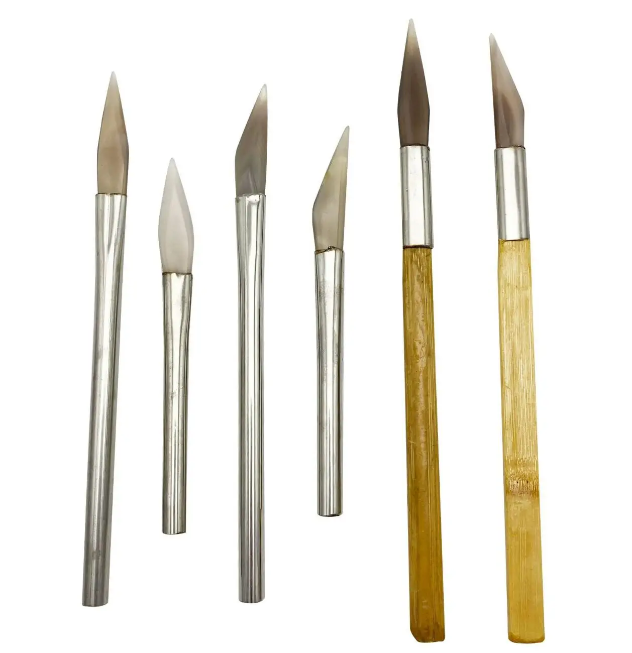 6pc Agate Burnisher Polishing Knife Edge Set With Bamboo Iron Handle Gold Silver Metal Polishing Jewelry Making Processing Tool
6pc Agate Burnisher Polishing Knife Edge Set With Bamboo Iron Handle Gold Silver Metal Polishing Jewelry Making Processing Tool