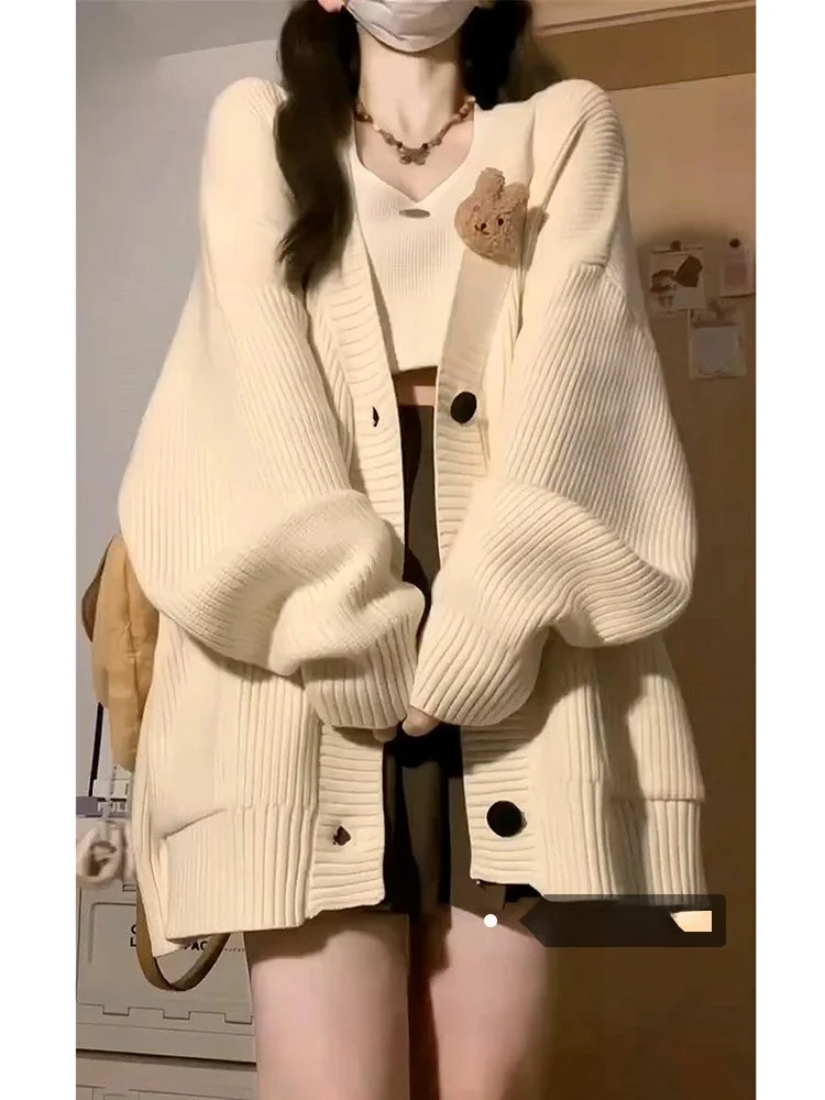 Вязаный кардиган Laid-ba Sle Vintage Cr свободного кроя для женщин, весна 2026, новинка, маленький размер, верхняя одежда, повседневный стиль
Вязаный кардиган Laid-ba Sle Vintage Cr свободного кроя для женщин, весна 2026, новинка, маленький размер, верхняя одежда, повседневный стиль