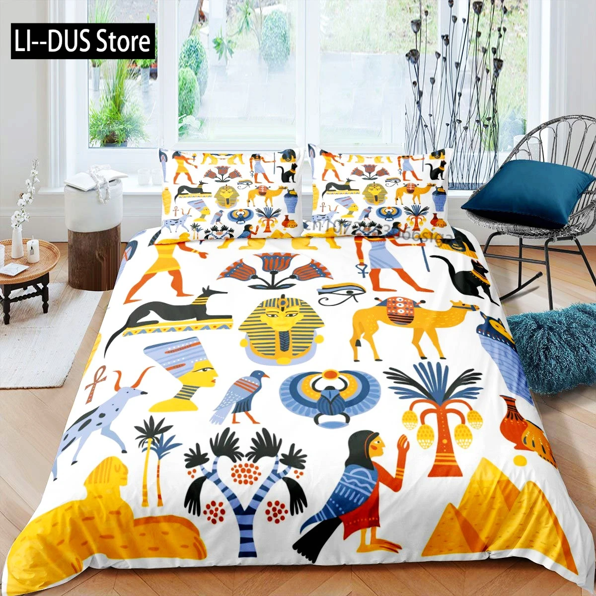 Ancient Egypt Comforter Cover Set Duvet Cover Bedding Set Boho Tribal Quilt Cover 2 Pillowcases Full Queen King Size 3 Pieces
Ancient Egypt Comforter Cover Set Duvet Cover Bedding Set Boho Tribal Quilt Cover 2 Pillowcases Full Queen King Size 3 Pieces