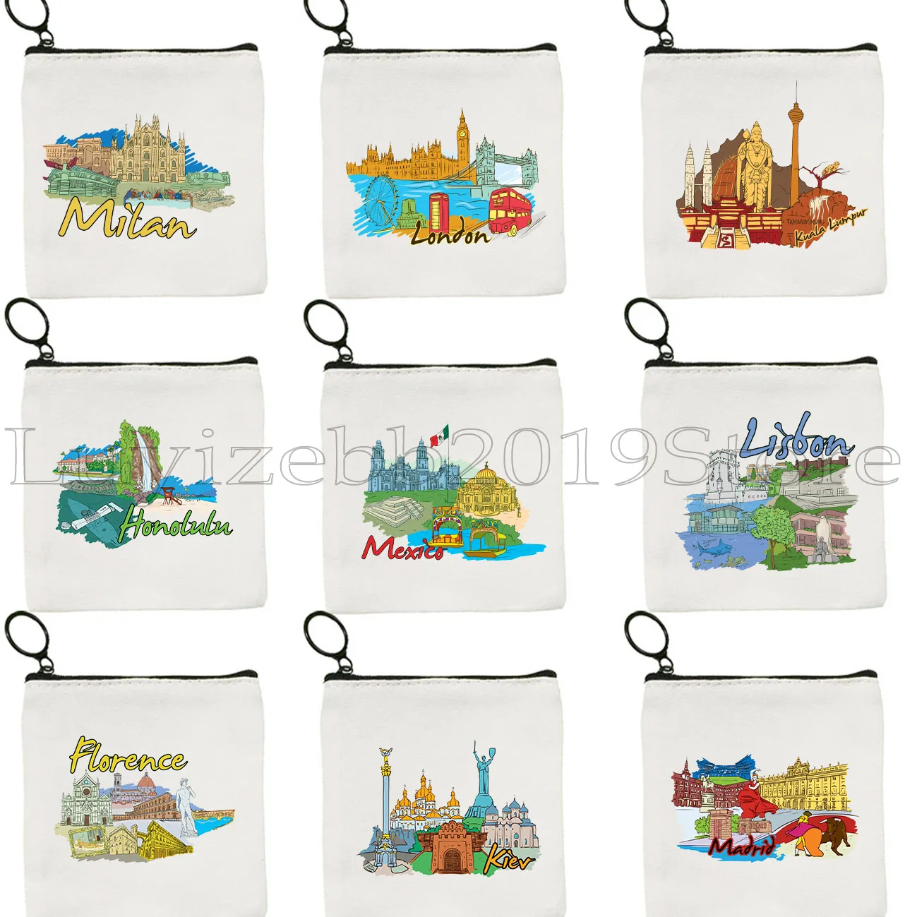 Milan Madrid London Lisbon Kiev Jerusalem Jakarta Florence Edinburgh Architectural Painting Canvas Coin Purse Key Case Bag Pouch
Milan Madrid London Lisbon Kiev Jerusalem Jakarta Florence Edinburgh Architectural Painting Canvas Coin Purse Key Case Bag Pouch