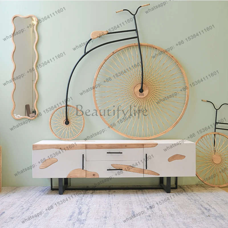 Nordic cream style log color small apartment solid wood round coffee table casual simple living room cabinet
Nordic cream style log color small apartment solid wood round coffee table casual simple living room cabinet