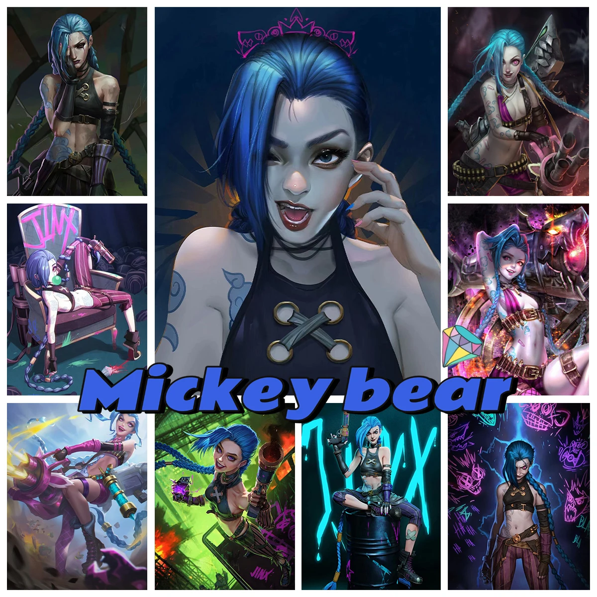 Jinx 5D AB Diamond Painting Kit MOBA Game Poster Diy Diamond Embroidery Cross Stitch Handmade Gifts Runaway Loli Home Wall Decor
Jinx 5D AB Diamond Painting Kit MOBA Game Poster Diy Diamond Embroidery Cross Stitch Handmade Gifts Runaway Loli Home Wall Decor