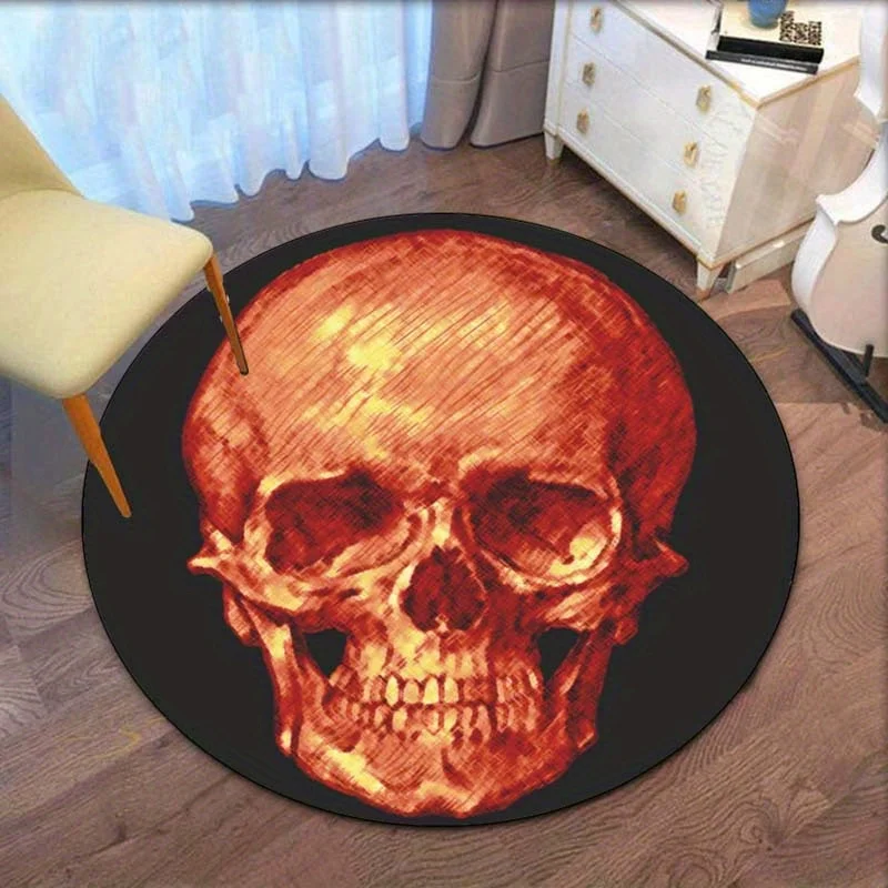 Skull Orange Red Round Rug Crystal Velvet Floor Mat Gothic Horror Art Decorative Home Bedroom Living Room Area Rug for Teens
Skull Orange Red Round Rug Crystal Velvet Floor Mat Gothic Horror Art Decorative Home Bedroom Living Room Area Rug for Teens