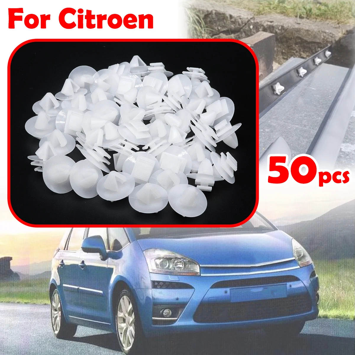 50pcs For Citroen Car Front Wheel Arch Flare Trim Moulding Bumpstrip Clips Trim Moulding Clips 71775718 856540 Plastic Fastener
50pcs For Citroen Car Front Wheel Arch Flare Trim Moulding Bumpstrip Clips Trim Moulding Clips 71775718 856540 Plastic Fastener