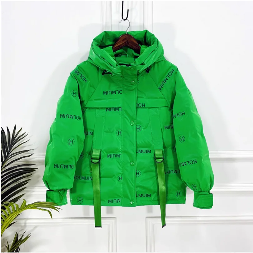 Bright face no wash down jacket for women's autumn and winter short printed letter hooded jacket
Bright face no wash down jacket for women's autumn and winter short printed letter hooded jacket