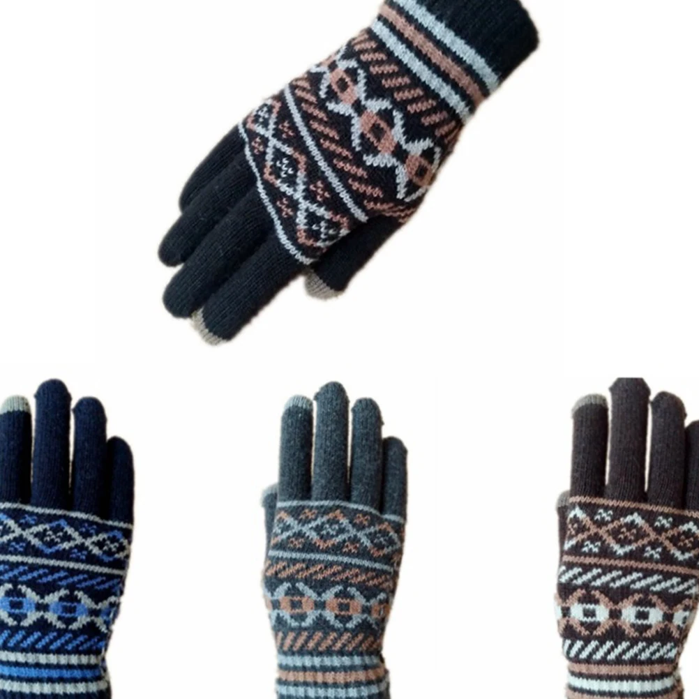 Winter Accessories Knitted Gloves Full Finger Woolen Yarn Printed Touch Screen Warm
Winter Accessories Knitted Gloves Full Finger Woolen Yarn Printed Touch Screen Warm
