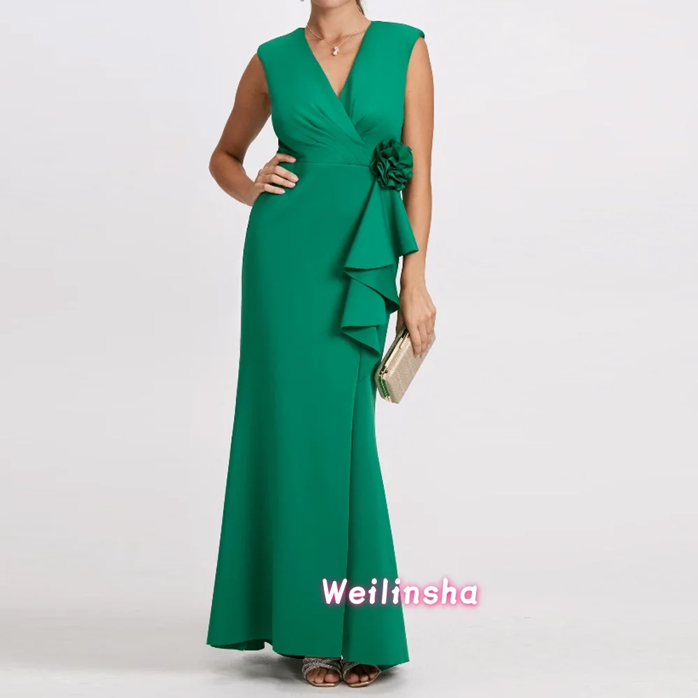 Customized Formal V-Neck Sleeveless Mother of The Bride Dress for Women Elegant Flower Long Sexy Side Slit Wedding Guest Gowns
Customized Formal V-Neck Sleeveless Mother of The Bride Dress for Women Elegant Flower Long Sexy Side Slit Wedding Guest Gowns
