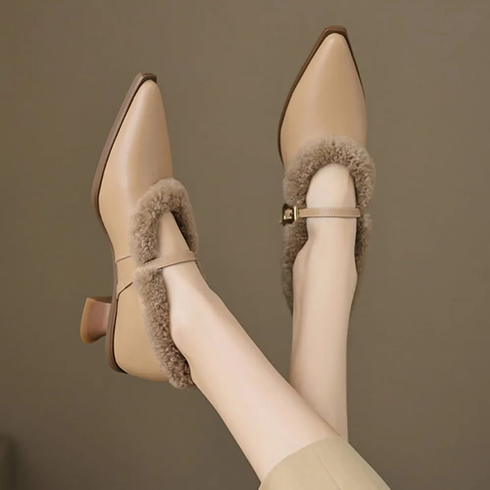 Elegant Metal Buckle Mary Janes Woman Chic Brand Design Fur Women Low Heel Dress Shoes Lady Winter Warm Plush Belt Pump Zapatos
Elegant Metal Buckle Mary Janes Woman Chic Brand Design Fur Women Low Heel Dress Shoes Lady Winter Warm Plush Belt Pump Zapatos