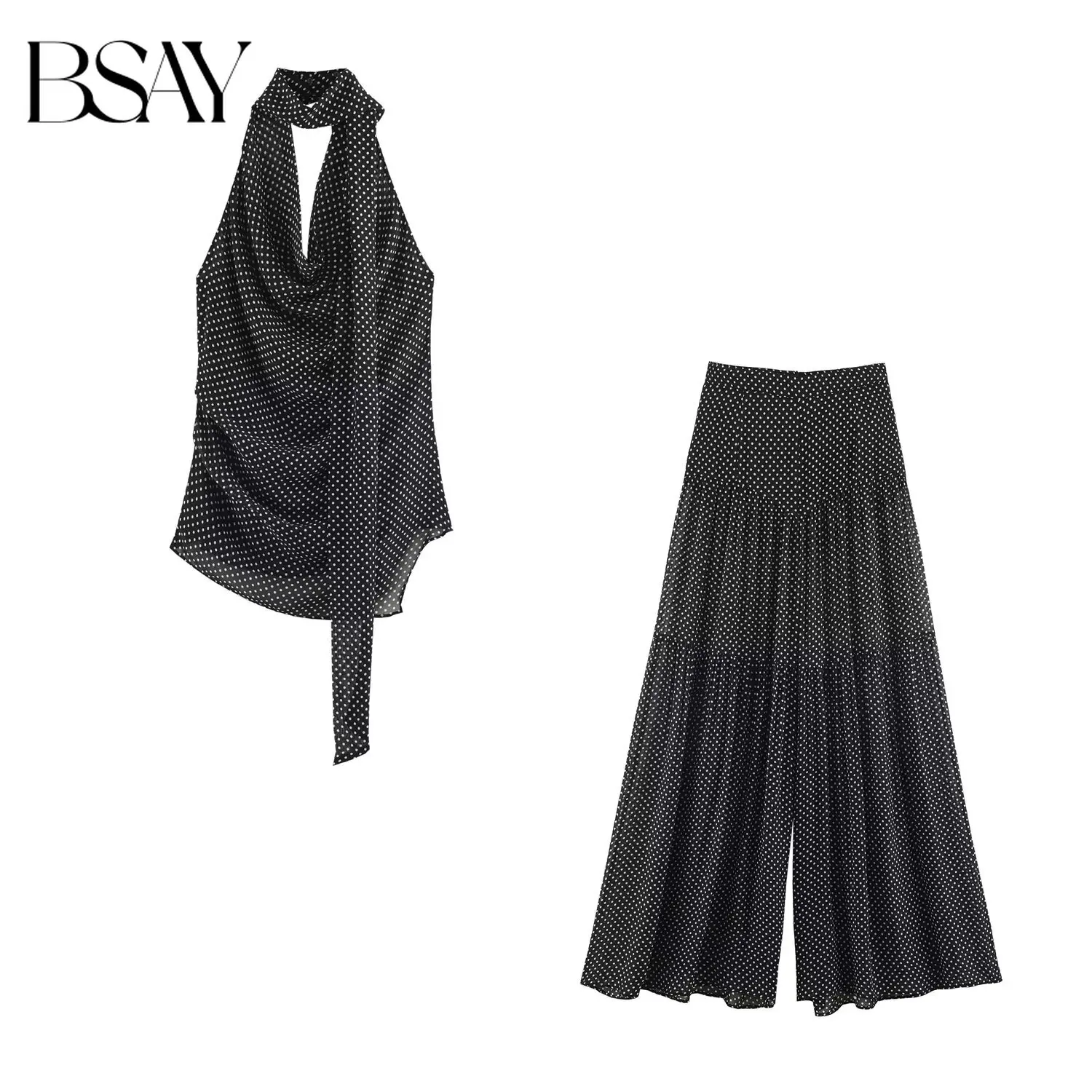 BSAY 2026 Halter Neck Polka Dot Sleeveless Top Tiered Wide Leg Palazzo Pants Women 2 Piece Matching Sets Elegant Holiday Outfit
BSAY 2026 Halter Neck Polka Dot Sleeveless Top Tiered Wide Leg Palazzo Pants Women 2 Piece Matching Sets Elegant Holiday Outfit