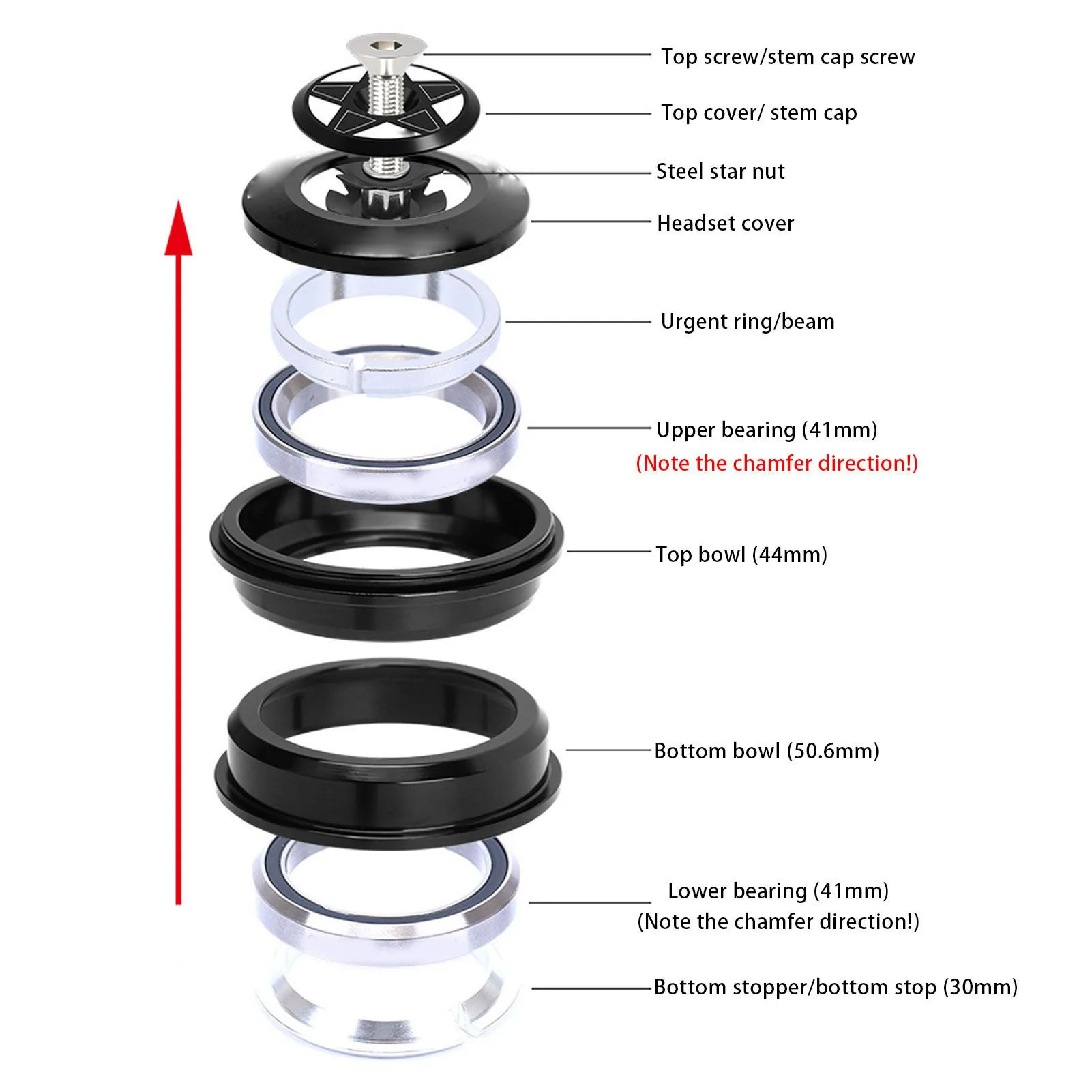 Bike Front Fork Bowl Set Bikes Headset Bearing Accessory for 44‑50.6mm Tapered Frame for 1.25in Tapered Fork Bike Accessory
Bike Front Fork Bowl Set Bikes Headset Bearing Accessory for 44‑50.6mm Tapered Frame for 1.25in Tapered Fork Bike Accessory