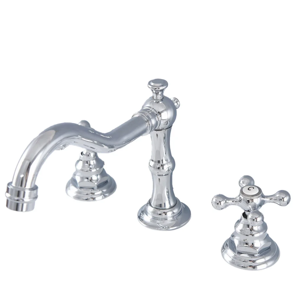 Polished Chrome Brass Deck Mounted Dual Handles Widespread Bathroom 3 Holes Basin Faucet Mixer Water Taps mnf973
Polished Chrome Brass Deck Mounted Dual Handles Widespread Bathroom 3 Holes Basin Faucet Mixer Water Taps mnf973
