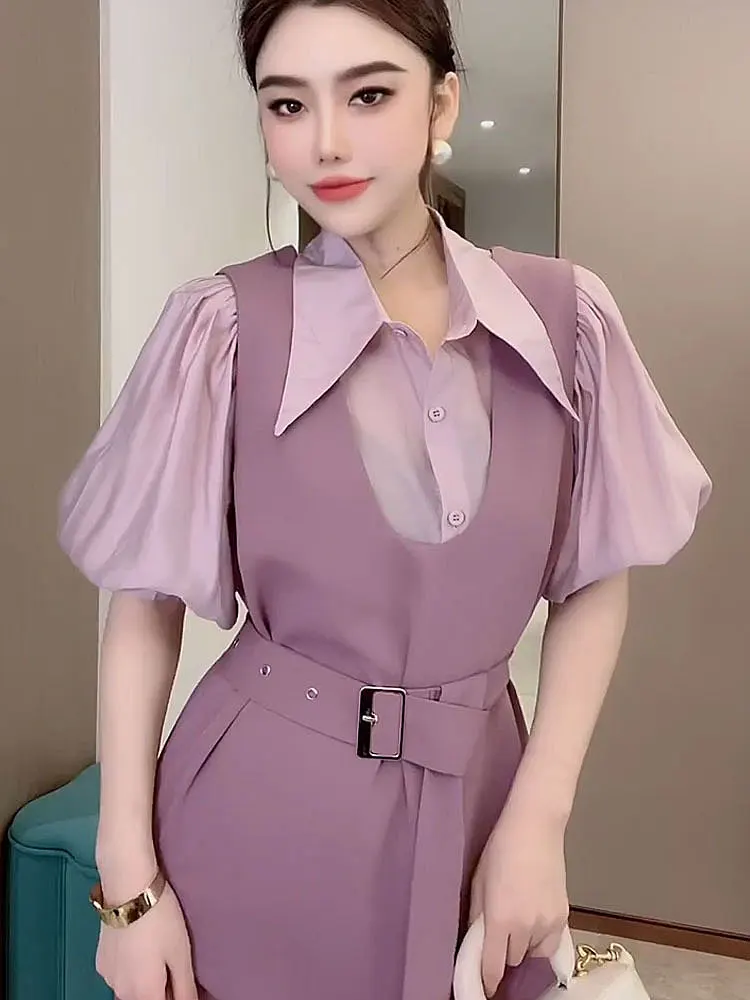 Slimming Effect Shoulder Strap Dress Set Women's Summer plus Size Fashion Shirt Waist Cinching Meat Concealing Dress Two Piec...
Slimming Effect Shoulder Strap Dress Set Women's Summer plus Size Fashion Shirt Waist Cinching Meat Concealing Dress Two Piec...