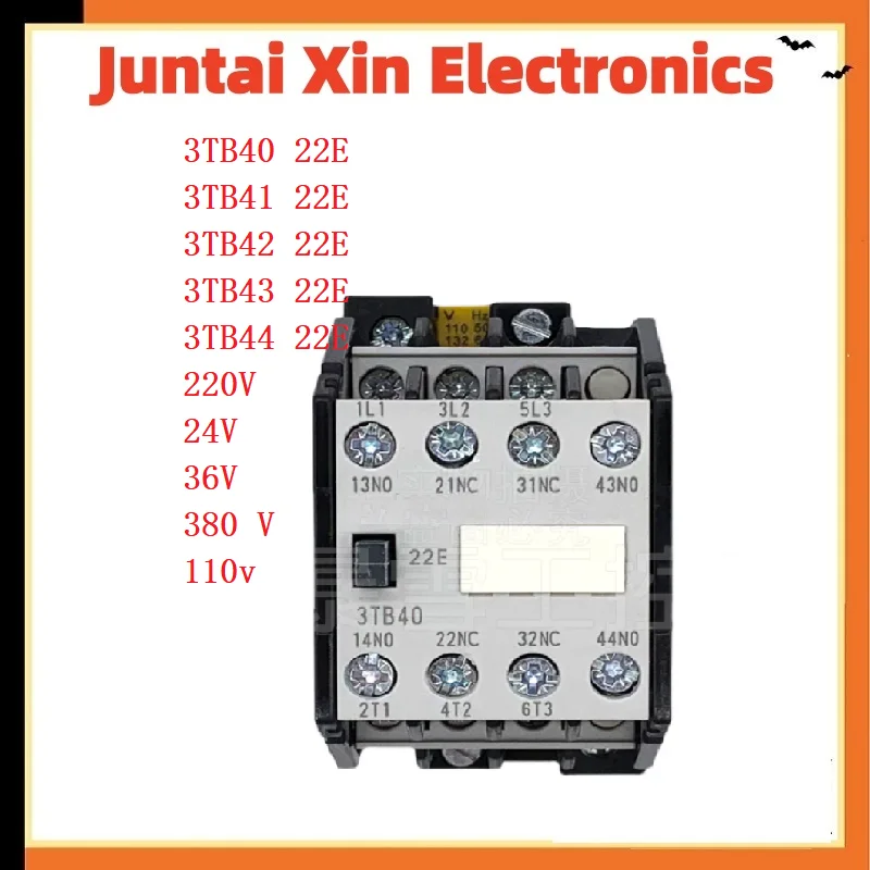 1PCS/LOT Contact relay 3TB40 22E 3TB41 22E 3TB42 22E 3TB43 22E 3TB44 22E 220V 24V 36V 380 V 110v
1PCS/LOT Contact relay 3TB40 22E 3TB41 22E 3TB42 22E 3TB43 22E 3TB44 22E 220V 24V 36V 380 V 110v