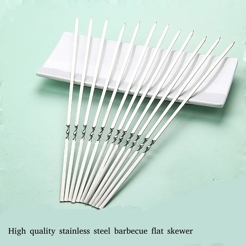 50pcs Heavy Duty BBQ Skewers Flat Reusable Stainless Steel Grilling Sticks Nonstick Dishwasher Safe for Camping Kabob Accessorie
50pcs Heavy Duty BBQ Skewers Flat Reusable Stainless Steel Grilling Sticks Nonstick Dishwasher Safe for Camping Kabob Accessorie