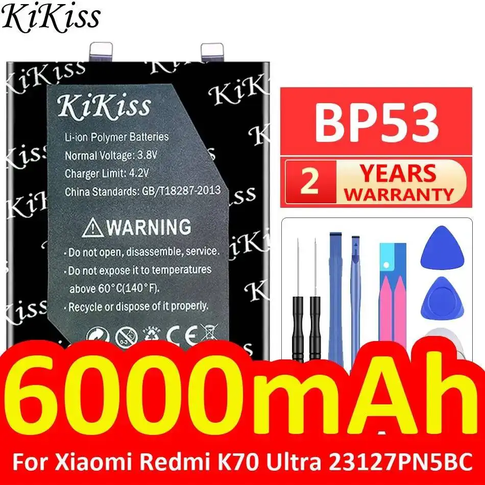 Надежный аккумулятор BP53 емкостью 6000 мАч для мобильного телефона Xiaomi Redmi K70 Ultra 23127PN5BC, надежный источник питания
Надежный аккумулятор BP53 емкостью 6000 мАч для мобильного телефона Xiaomi Redmi K70 Ultra 23127PN5BC, надежный источник питания