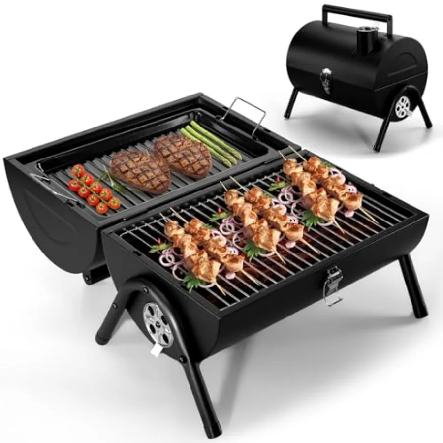 Portable Charcoal Grill 2 IN 1 Double-Sided,Small Tabletop Barbecue Grill with Food Tray and Rack for Outdoor Camping Home Pati
Portable Charcoal Grill 2 IN 1 Double-Sided,Small Tabletop Barbecue Grill with Food Tray and Rack for Outdoor Camping Home Pati