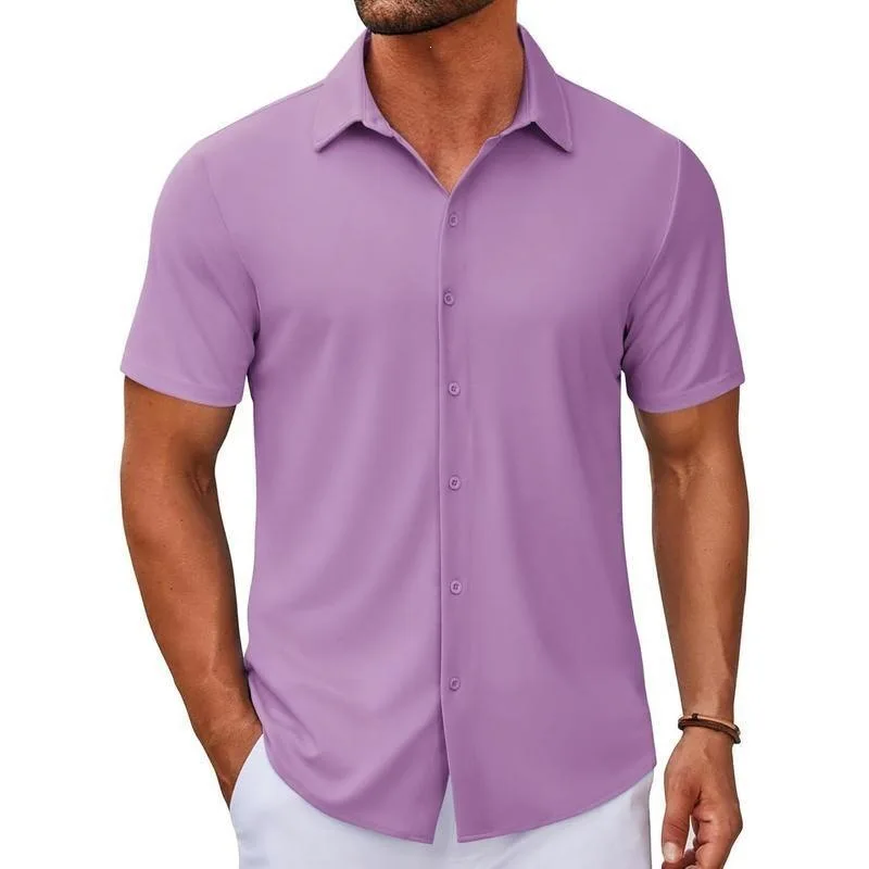 Men's Elastic Shirt Short Sleeve Stretchy Comfortable Fit Fashionable Basic Color Casual Shirt for Spring 2026
Men's Elastic Shirt Short Sleeve Stretchy Comfortable Fit Fashionable Basic Color Casual Shirt for Spring 2026