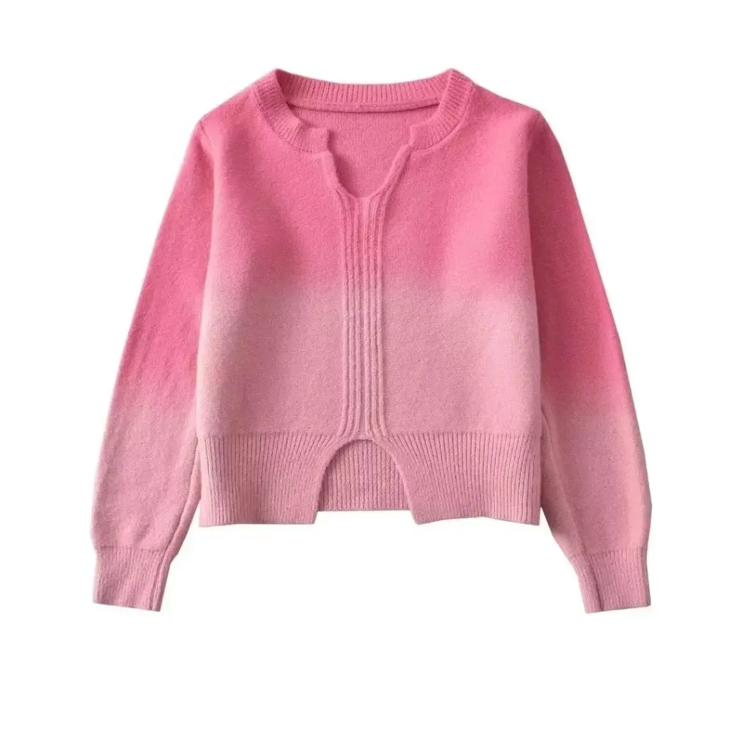 Women's Maillard Gradient Color Sweater V-Neck Pullover Slim Fit Long Sleeve Korean Style for Autumn Winter
Women's Maillard Gradient Color Sweater V-Neck Pullover Slim Fit Long Sleeve Korean Style for Autumn Winter