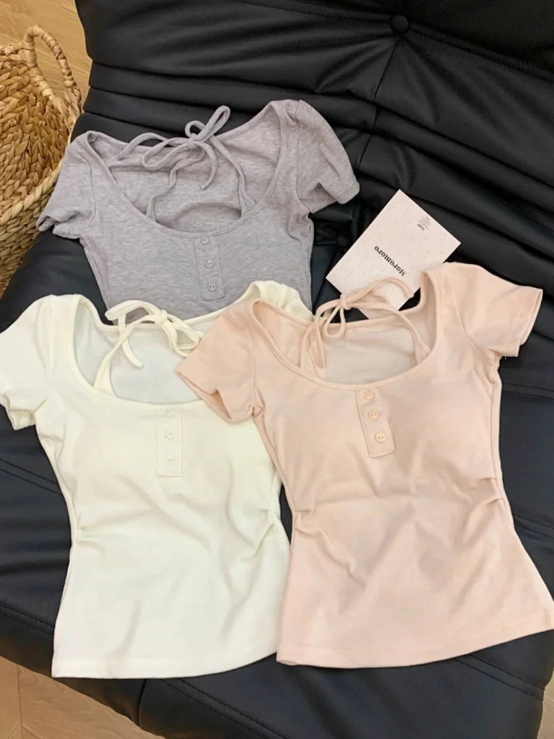 Summer Slim Fit Short Sleeve T-Shirt Women's Style Sexy Spicy Girl Neck Hanging Belt Waist Inching Top Casual Style Cool Feeling
Summer Slim Fit Short Sleeve T-Shirt Women's Style Sexy Spicy Girl Neck Hanging Belt Waist Inching Top Casual Style Cool Feeling