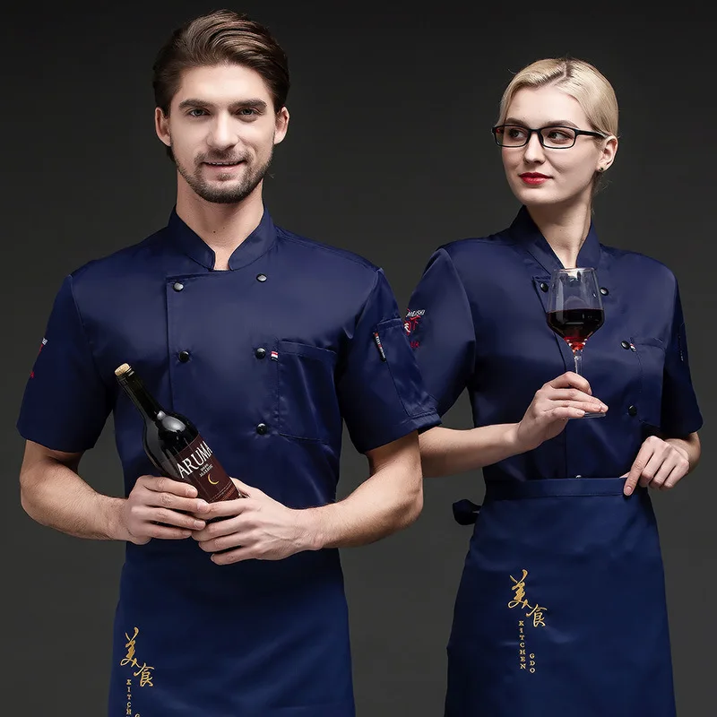Breathable thin chef workwear for men, short-sleeved, for summer use in kitchens, cake shops, bakeries, and hotel dining halls
Breathable thin chef workwear for men, short-sleeved, for summer use in kitchens, cake shops, bakeries, and hotel dining halls