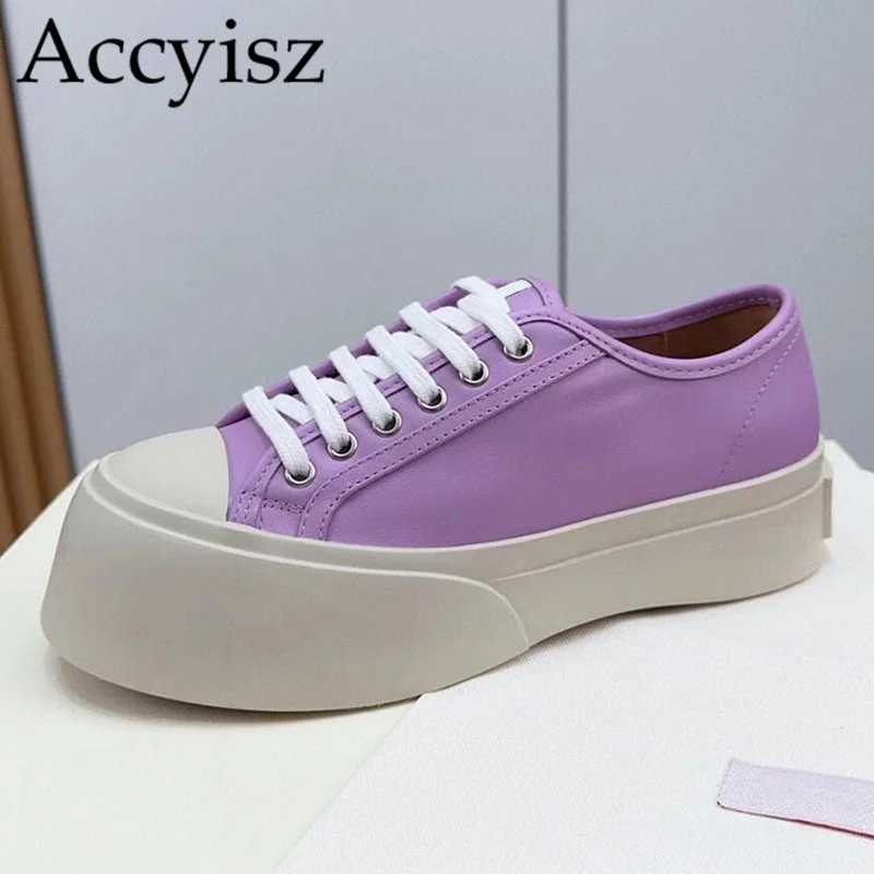 Spring Genuine Leather Solid Color Sneakers Women's Round Toe Lace Up Flat Shoes Thick Bottom Increase Casual Small White Shoes
Spring Genuine Leather Solid Color Sneakers Women's Round Toe Lace Up Flat Shoes Thick Bottom Increase Casual Small White Shoes