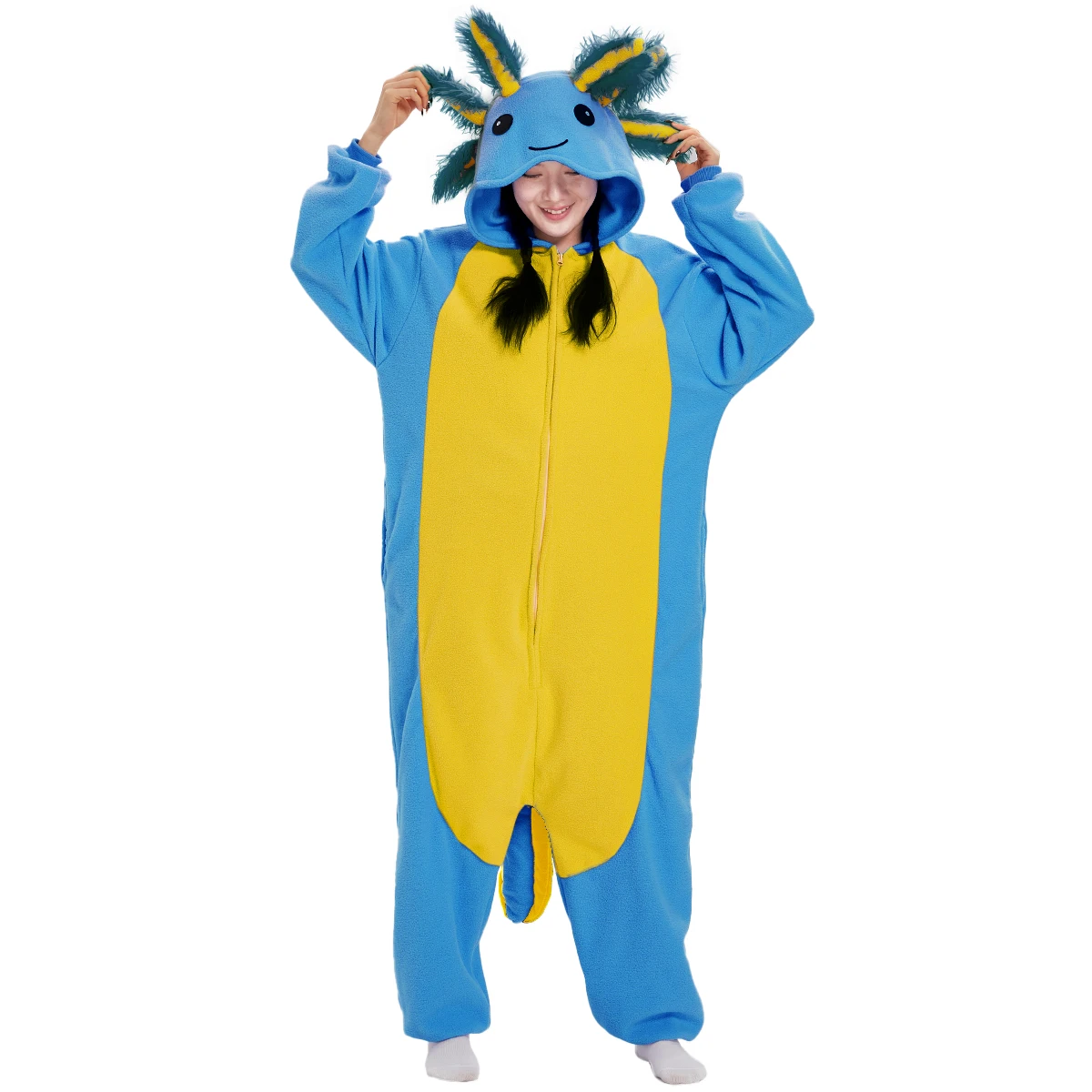 Adult Halloween Onesie Cartoon Blue Axolotl Pajamas For Women Animal Kigurumi Pyjamas Homewear Cosplay Party Costume
Adult Halloween Onesie Cartoon Blue Axolotl Pajamas For Women Animal Kigurumi Pyjamas Homewear Cosplay Party Costume