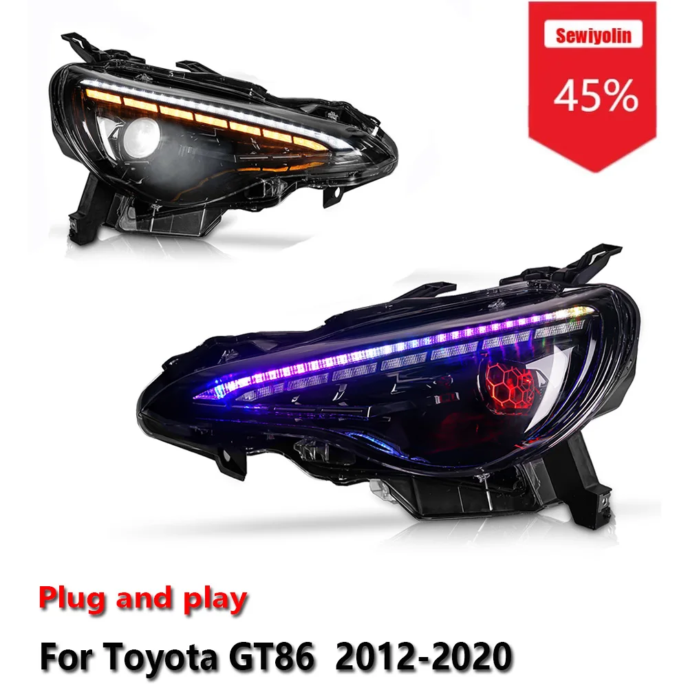 Sewiyolin автомобильные светодиодные фары в сборе для Toyota GT86 2012-2020 противотуманные фары DRL тормозной указатель поворота Plug and Play
Sewiyolin автомобильные светодиодные фары в сборе для Toyota GT86 2012-2020 противотуманные фары DRL тормозной указатель поворота Plug and Play