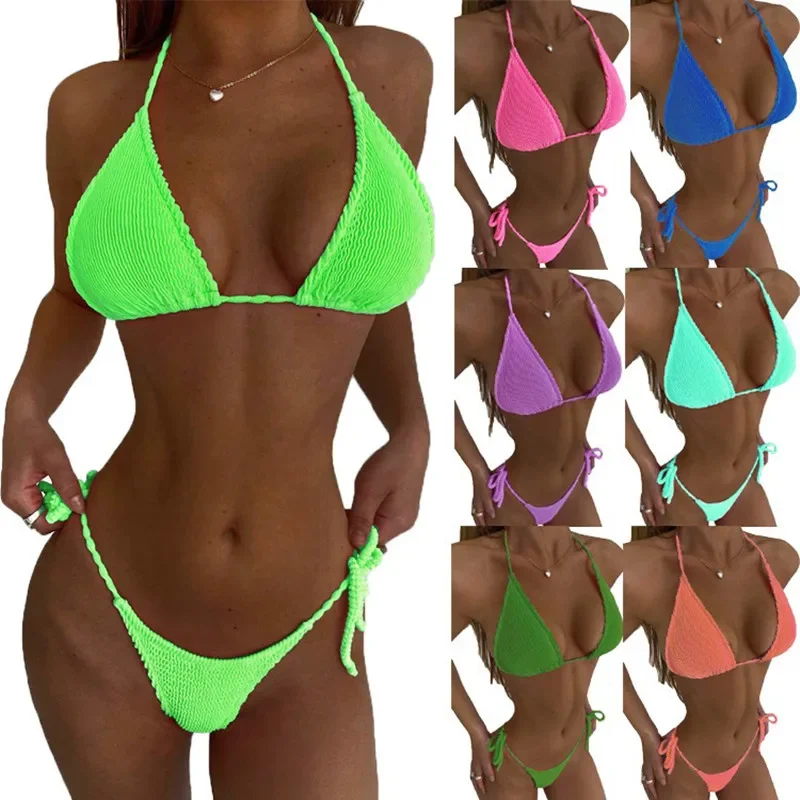 New Sexy Ribbed Wrinkled Crinkled Bikini Female Swimsuit Women Swimwear Two-pieces Bikini set
New Sexy Ribbed Wrinkled Crinkled Bikini Female Swimsuit Women Swimwear Two-pieces Bikini set