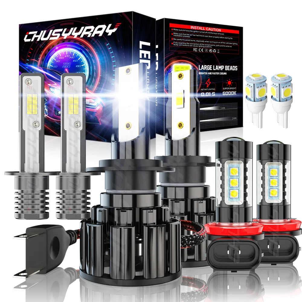 PCVBMLAUT Car lights LED Headlight H1(High Beam)+H7(Low Beam)+H11(Fog light) LED Bulbs White 6500K Bulbs Kit Car accsesories
PCVBMLAUT Car lights LED Headlight H1(High Beam)+H7(Low Beam)+H11(Fog light) LED Bulbs White 6500K Bulbs Kit Car accsesories