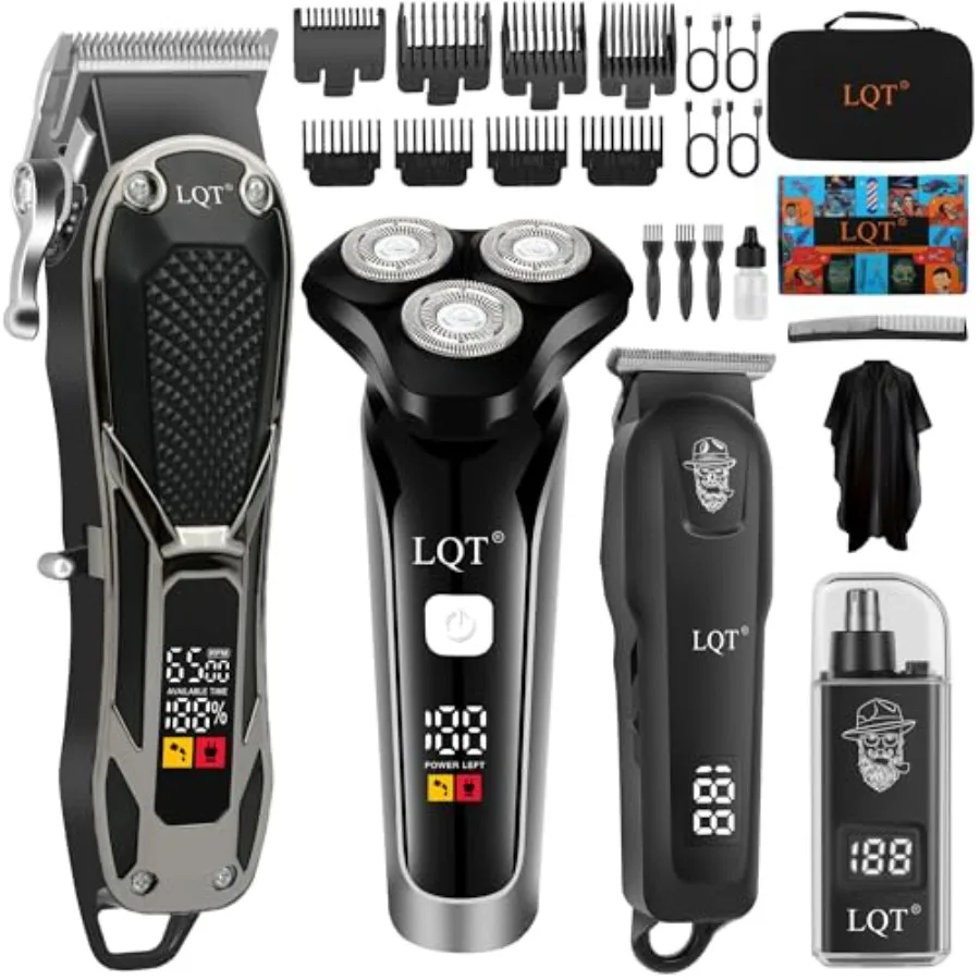 Hair Clippers for Men 4-in-1 Cordless Clippers Set Beard and Mustache Trimmer for Men Electric Shaver Nose and Ear Hair Trimmer
Hair Clippers for Men 4-in-1 Cordless Clippers Set Beard and Mustache Trimmer for Men Electric Shaver Nose and Ear Hair Trimmer