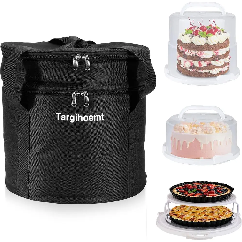 Portable Insulated Cake Carrier with Plate Stacker, Non-slip Mats, Fits 8.5in High or 10in Round Cakes/2x9in Pies
Portable Insulated Cake Carrier with Plate Stacker, Non-slip Mats, Fits 8.5in High or 10in Round Cakes/2x9in Pies