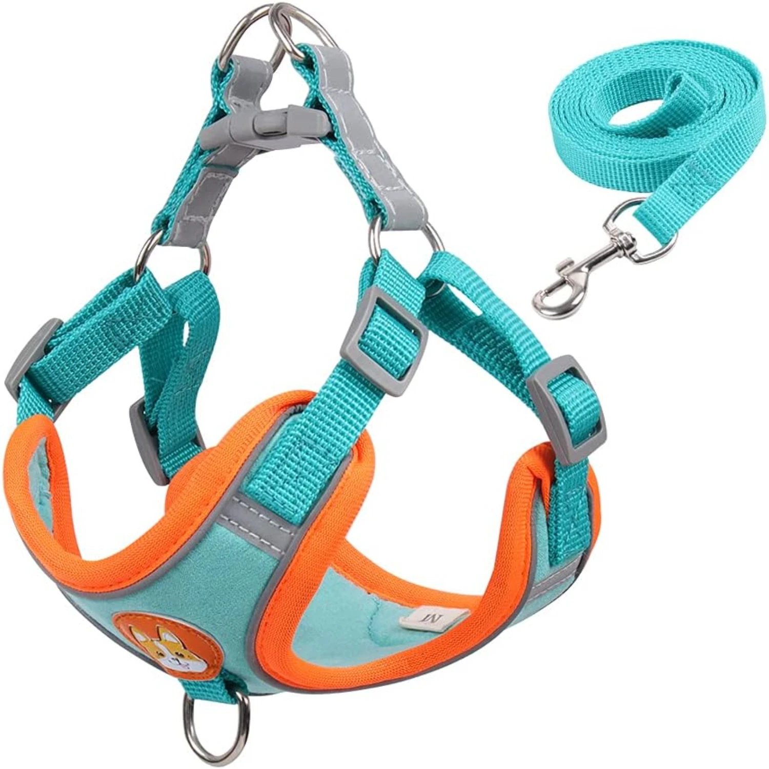 Soft Harness for Dogs,No Pull Dog Harness and Set, Puppy Cat Step in Vest Harness Leash, with Reflective Strips, for Small or M
Soft Harness for Dogs,No Pull Dog Harness and Set, Puppy Cat Step in Vest Harness Leash, with Reflective Strips, for Small or M