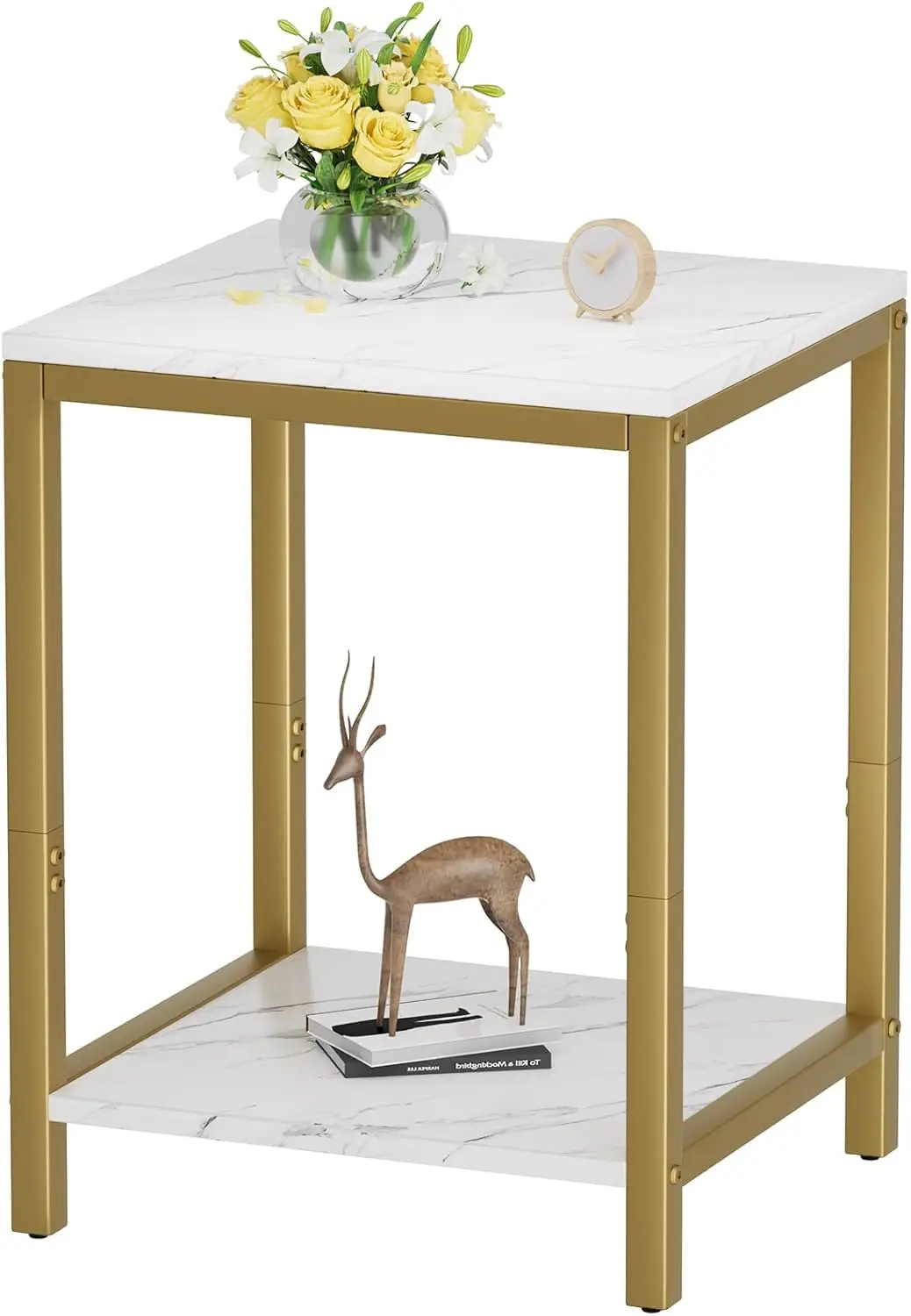 White Faux Marble End Tables Small Side Table with Storage Wood Night Stand Gold Metal Frames 2 Tier Bedside Table with
White Faux Marble End Tables Small Side Table with Storage Wood Night Stand Gold Metal Frames 2 Tier Bedside Table with
