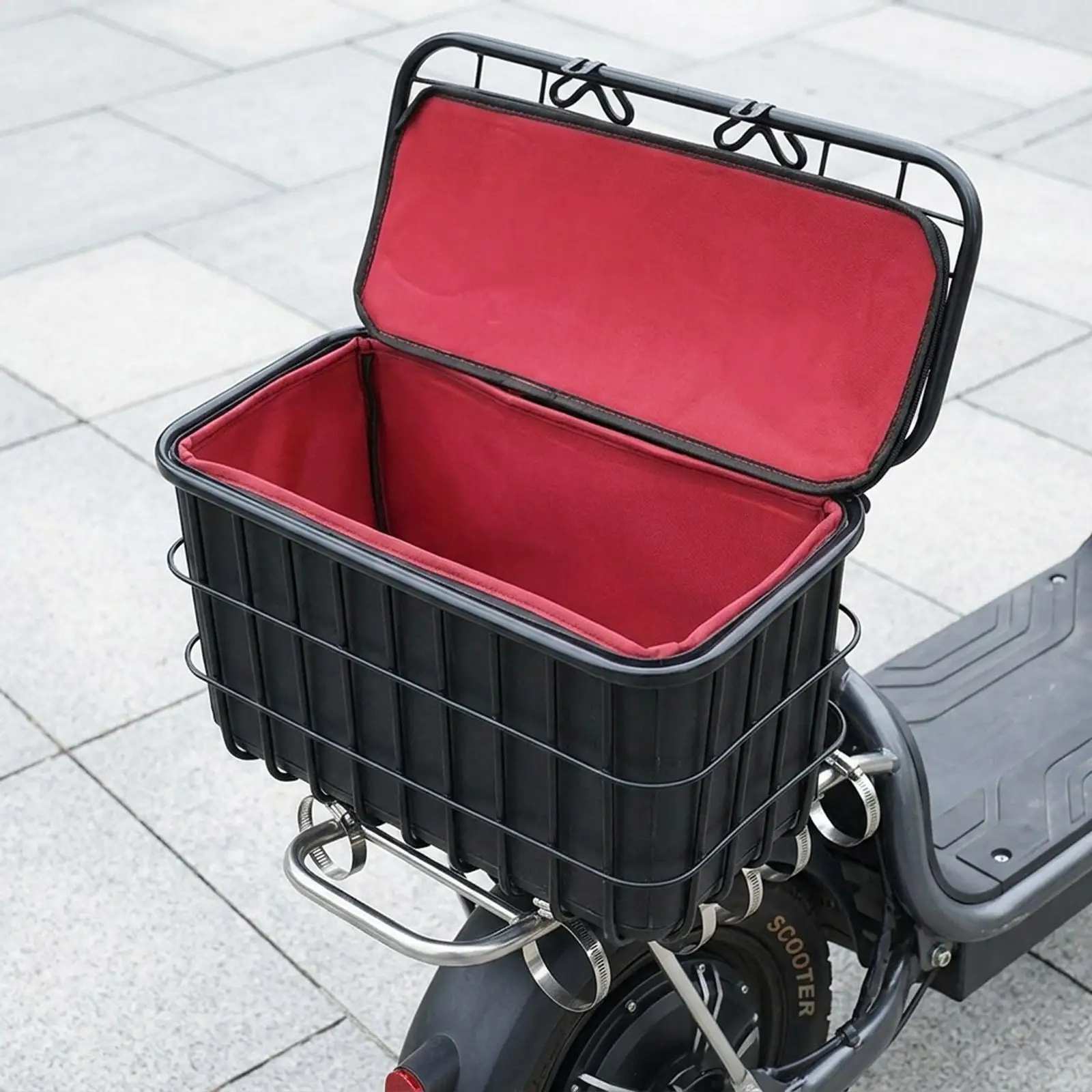 Electric Scooter Rear Basket, Easy to Install, Wire ,Sturdy, Rear Rack, Storage ,Basket ,with Cover for Commuting, Shopping
Electric Scooter Rear Basket, Easy to Install, Wire ,Sturdy, Rear Rack, Storage ,Basket ,with Cover for Commuting, Shopping