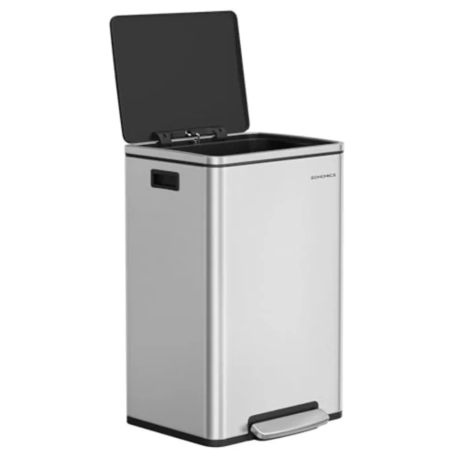 Мусорное ведро на 13 галлонов (49 л) с 15 мешками для мусора, из нержавеющей стали, с крышкой с плавным закрыванием, съемным внутренним ведром, ручками, серебристое, UL
Мусорное ведро на 13 галлонов (49 л) с 15 мешками для мусора, из нержавеющей стали, с крышкой с плавным закрыванием, съемным внутренним ведром, ручками, серебристое, UL