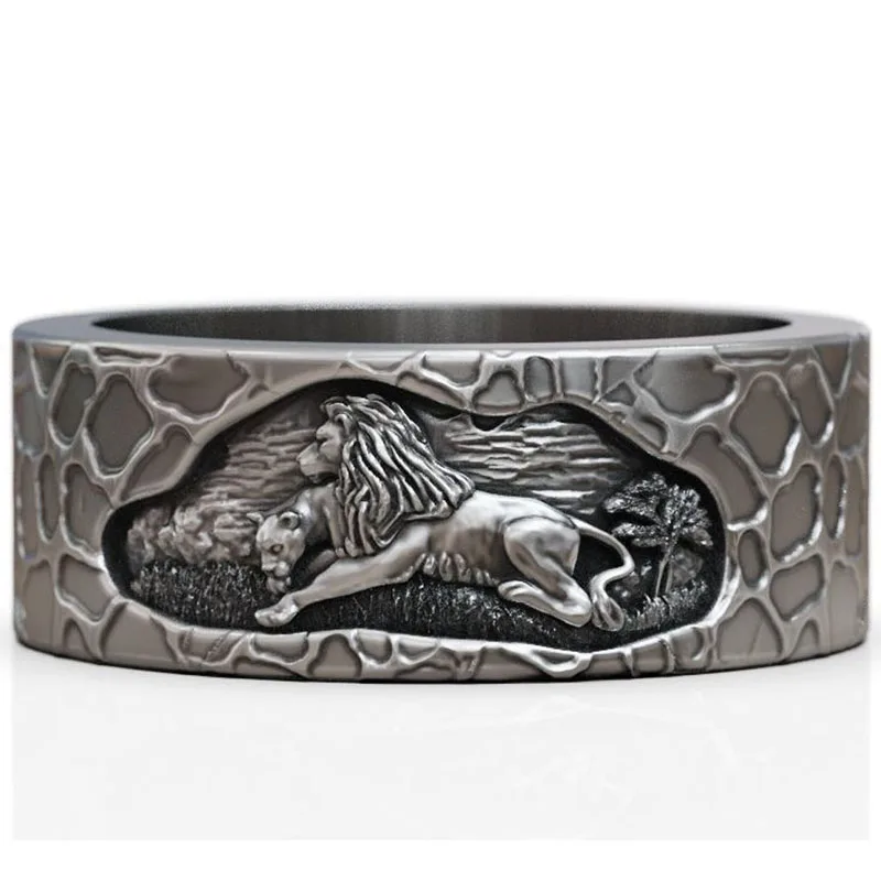 9g Wedding Band Promise Pair Rings Lion Family Art Relief Gold Ring Customized 925 Solid Sterling Silver Rings sz6-13
9g Wedding Band Promise Pair Rings Lion Family Art Relief Gold Ring Customized 925 Solid Sterling Silver Rings sz6-13