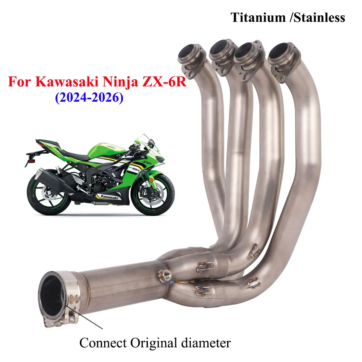 Titanium For Kawasaki Ninja Zx6r 636 2024-2026 Motorcycle Exhaust Escape System Front Link Pipe Slip On Fit Stock Muffler
Titanium For Kawasaki Ninja Zx6r 636 2024-2026 Motorcycle Exhaust Escape System Front Link Pipe Slip On Fit Stock Muffler