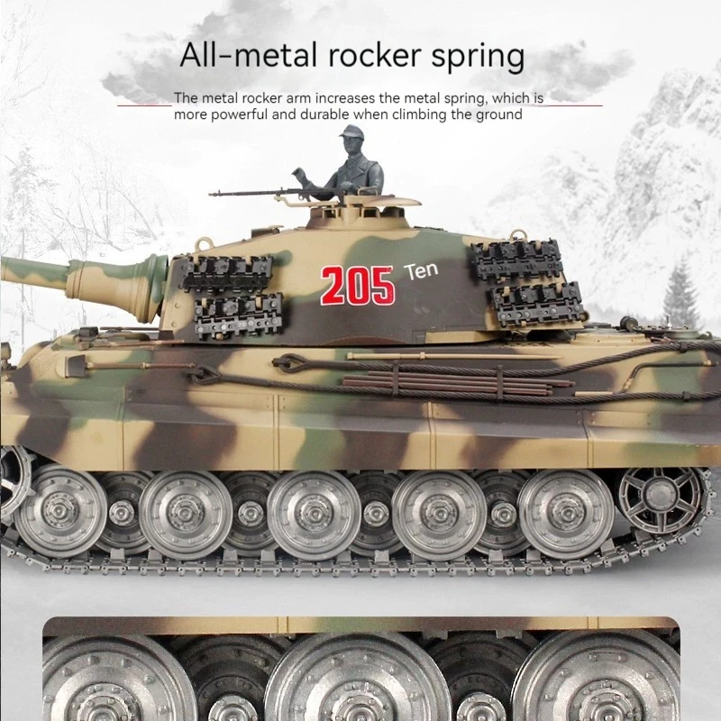 Henglong German Tiger King Remote-Controlled Tank 1/16 Metal Toy Car Professional Electric Tracked Off-Road Military Tank Model
Henglong German Tiger King Remote-Controlled Tank 1/16 Metal Toy Car Professional Electric Tracked Off-Road Military Tank Model