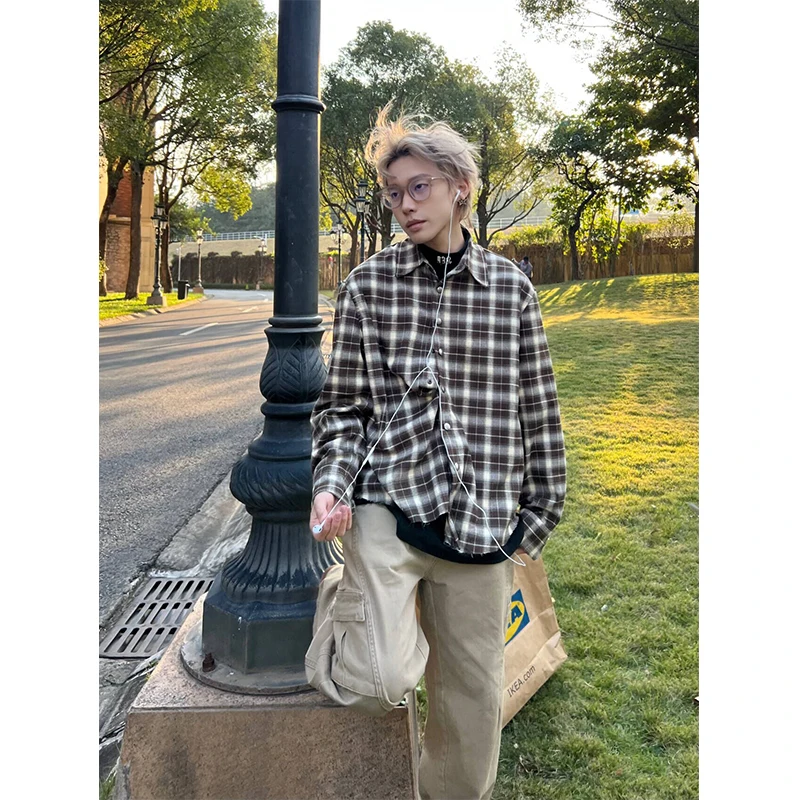 American Retro Plaid Long Sve Frayed irt Loose Slimming High Waist Spring Autumn Men Women Casual Classic Sle Coat
American Retro Plaid Long Sve Frayed irt Loose Slimming High Waist Spring Autumn Men Women Casual Classic Sle Coat