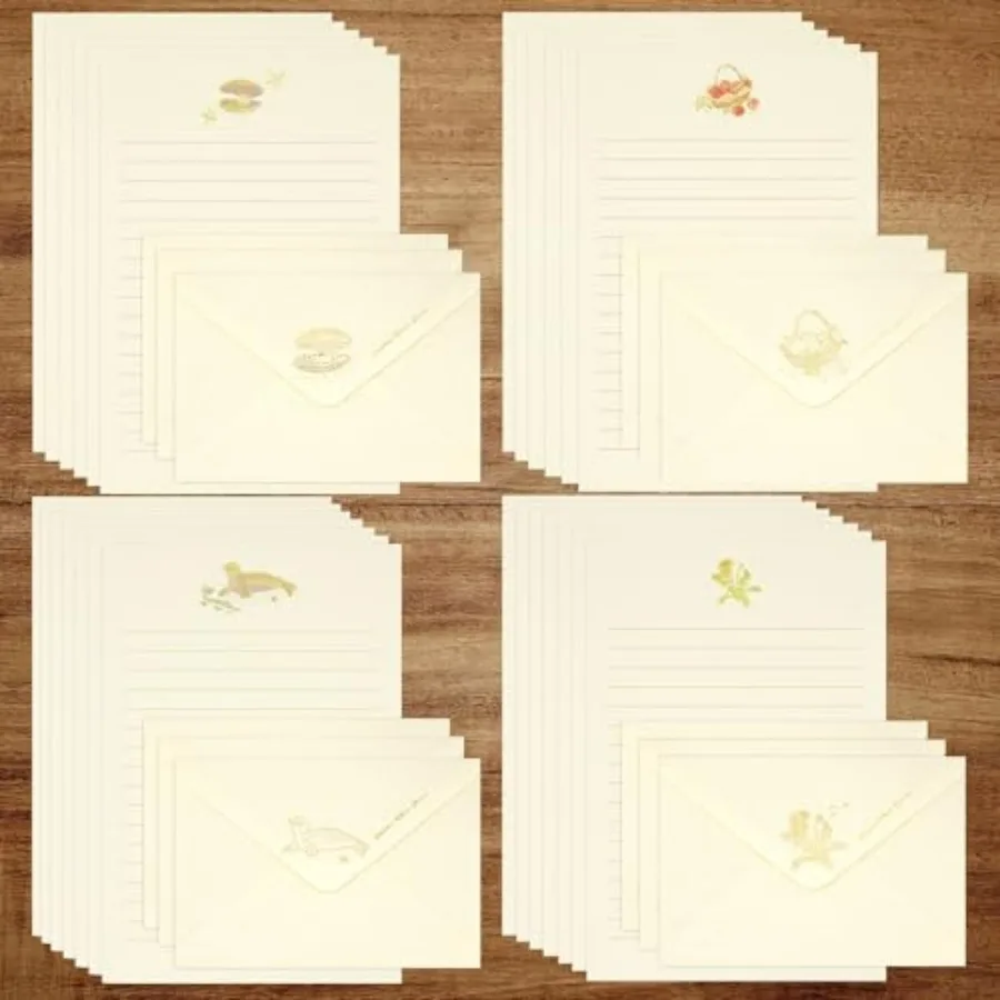 36PCS Stationery Paper and Envelopes Set, 24 Lined Paper and 12 Envelopes Inlaid Shell Sea Star Flower Theme Pattern, White Min
36PCS Stationery Paper and Envelopes Set, 24 Lined Paper and 12 Envelopes Inlaid Shell Sea Star Flower Theme Pattern, White Min