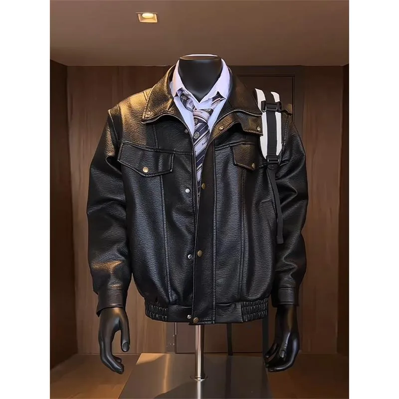 Cool Street Sle Men's PU Leather Jaet Motorcycle Clothes American Hard Man 3D Jaet irt Stand Fit ket Design
Cool Street Sle Men's PU Leather Jaet Motorcycle Clothes American Hard Man 3D Jaet irt Stand Fit ket Design