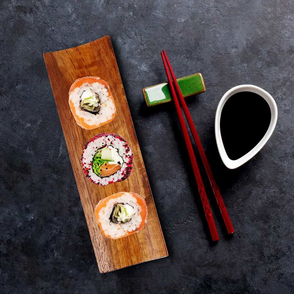 4pcs Wooden Sushi Tray Restaurant Serving Platter Reusable Food Holder Japanese Style Decorative Plate Meat Board
4pcs Wooden Sushi Tray Restaurant Serving Platter Reusable Food Holder Japanese Style Decorative Plate Meat Board