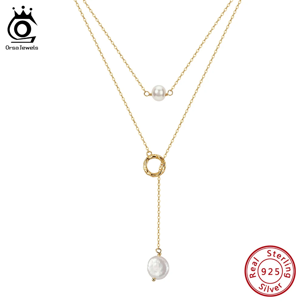 Женское Y-образное колье ORSA JEWELS из стерлингового серебра 925 пробы с подвеской из натурального барочного жемчуга, модные ювелирные изделия BQN30
Женское Y-образное колье ORSA JEWELS из стерлингового серебра 925 пробы с подвеской из натурального барочного жемчуга, модные ювелирные изделия BQN30