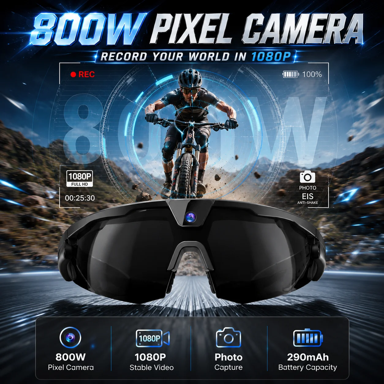 LIGE New AI Sport Cycling Smart Glasses 8MP Camera 1080P HD Video Bluetooth Call Open Ear Riding Speaker Real-Time AI Translate
LIGE New AI Sport Cycling Smart Glasses 8MP Camera 1080P HD Video Bluetooth Call Open Ear Riding Speaker Real-Time AI Translate