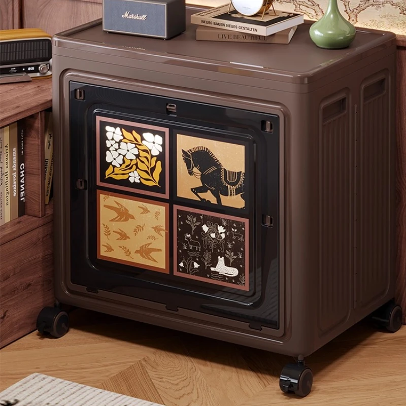 vintage style clothing storage box - flip-top bedroom organizer, foldable toy cabinet, large capacity home storage container 
vintage style clothing storage box - flip-top bedroom organizer, foldable toy cabinet, large capacity home storage container