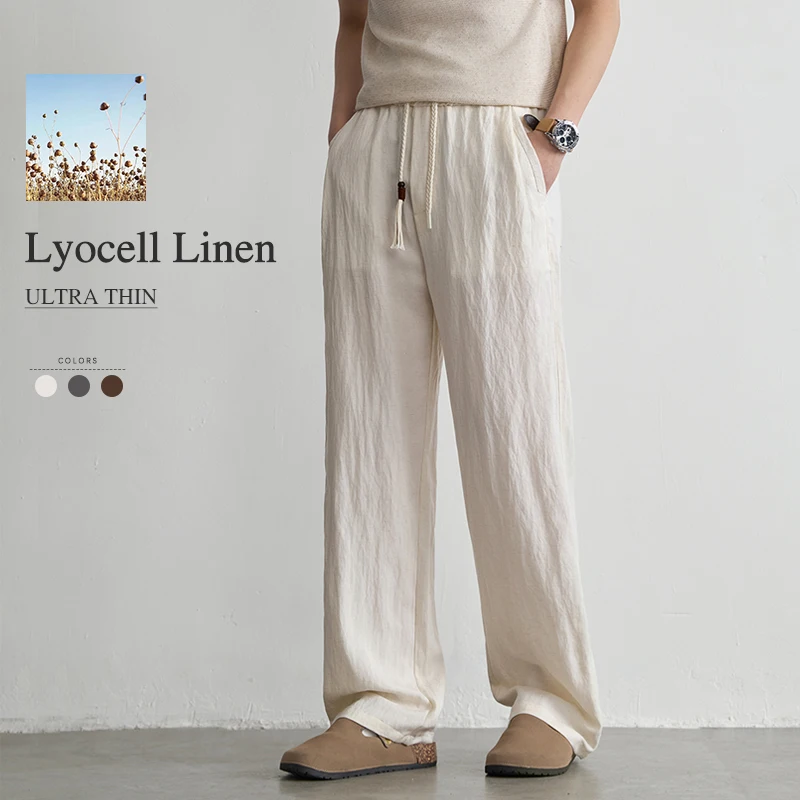 Summer Thin Linen Lyocell Trousers Men's Fashion Drapes Soft Breathable Loose Straight Casual Pants Comfortable Home Clothes
Summer Thin Linen Lyocell Trousers Men's Fashion Drapes Soft Breathable Loose Straight Casual Pants Comfortable Home Clothes