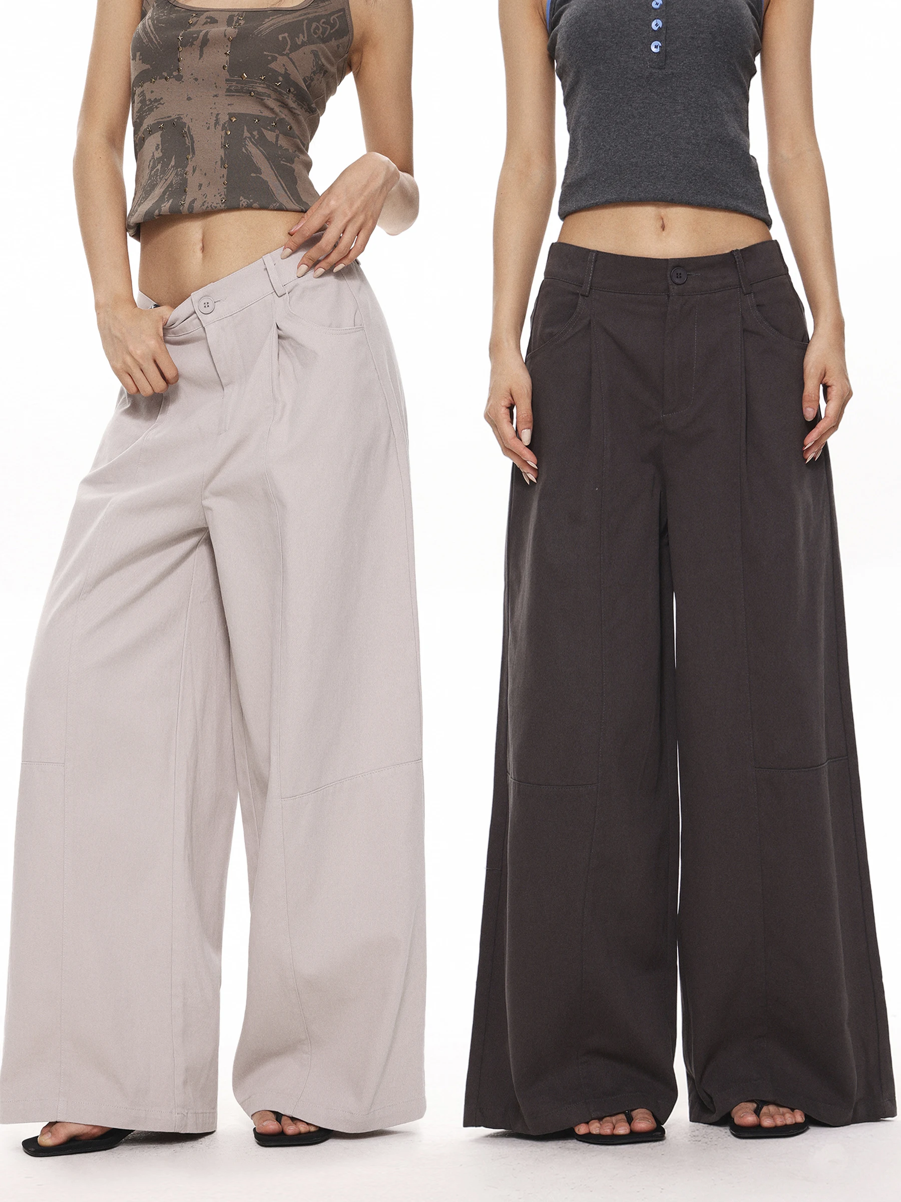 November American Style Straight Leg Casual Pants Women Summer Spicy Girl Design Low Waist Loose Wide Leg Floor-Length Trousers
November American Style Straight Leg Casual Pants Women Summer Spicy Girl Design Low Waist Loose Wide Leg Floor-Length Trousers
